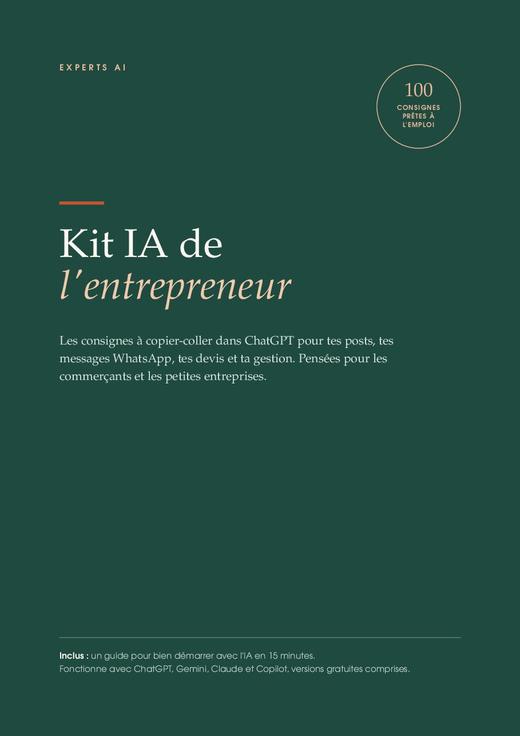 Couverture du Kit IA de l'entrepreneur